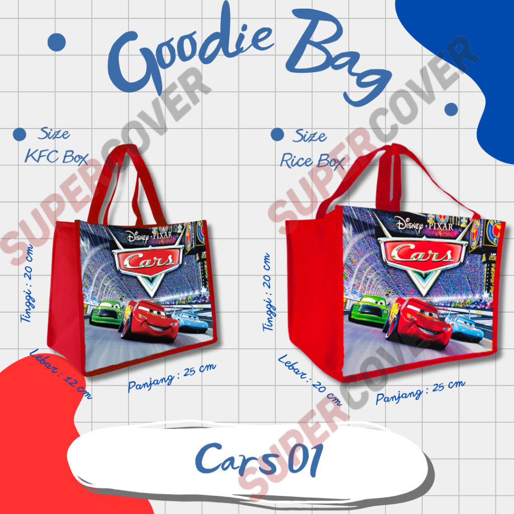 

Goodie Bag Gambar Kartun Cars 01 Warna Merah Untuk Acara Ulang Tahun, Aqiqah, Sunatan Dan Lain lain.