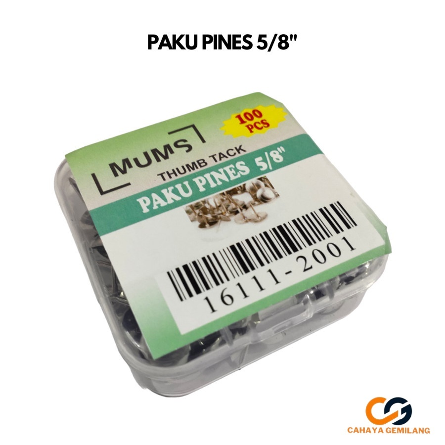 

Paku Payung Paku Pinus Pines Mading 5/8" Thumb Tacks MUMS +/- 100Pcs CGP