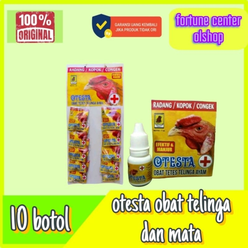 SERENTENG OTESTA 10 BOTOL OBAT AYAM SAKIT MATA TELINGA JALU AJI