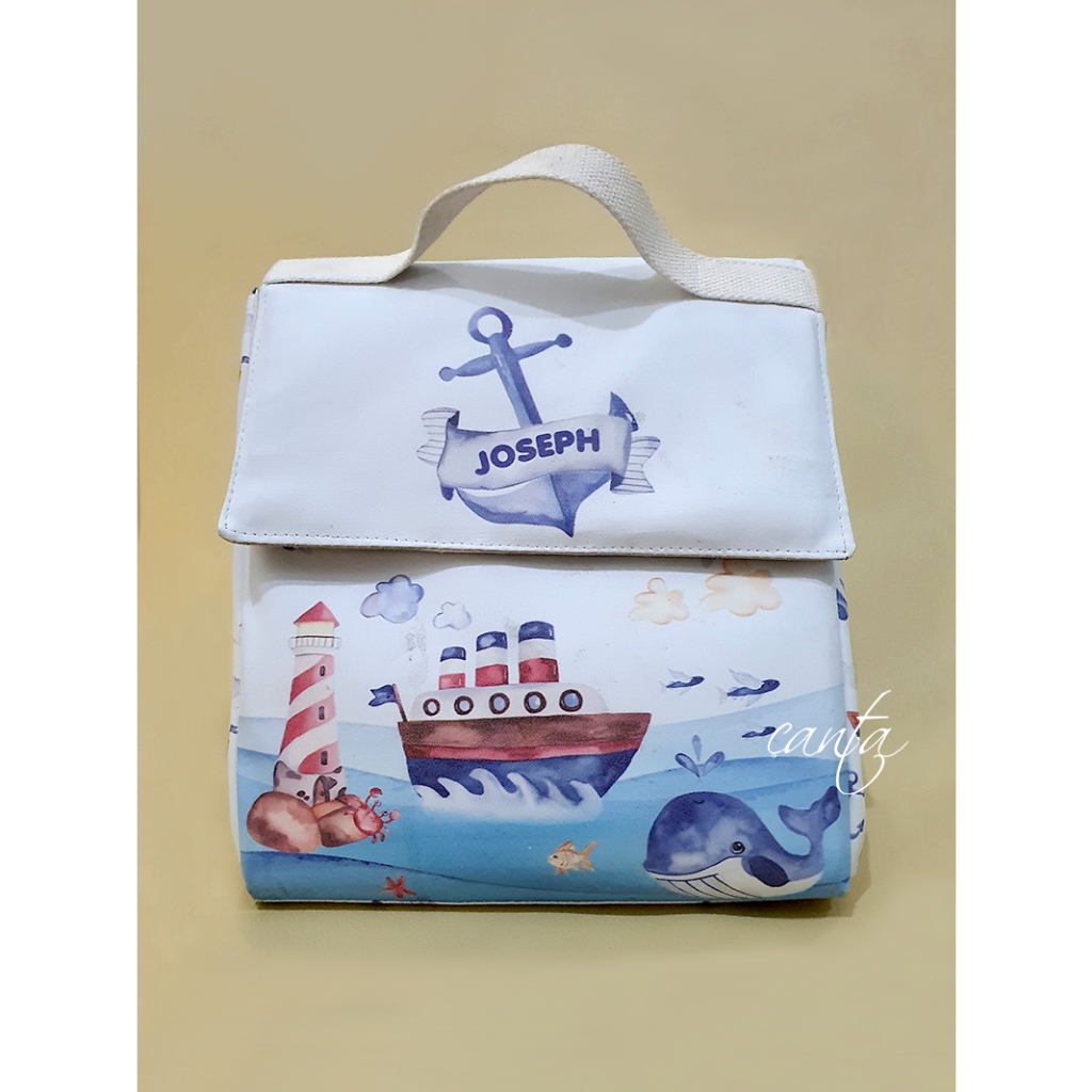Canta - Souvenir tas bekal dilapisi aluminium foil custom gambar & nama penerima sebebas-bebasnya | 