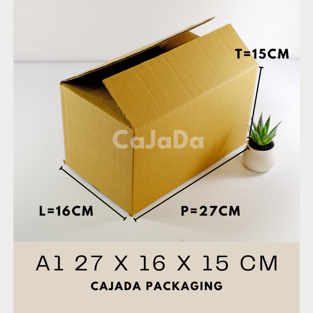 

(10 Pcs) Kardus Box Polos 27x16x15 cm Karton Baru Kotak Packing