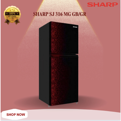 SHARP KULKAS 2 PINTU SJ 316 MG GB/GR/SJ316MG/SJ 316MG/SJ 316 MG/SJ-316-MG/SJ-316MG/KULKAS 2 PINTU
