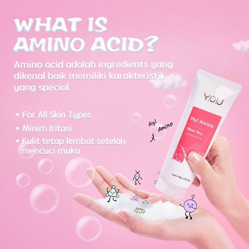 YOU Hy Amino Brightening Facial Wash / sabun muka you / you amino / sabun pencerah