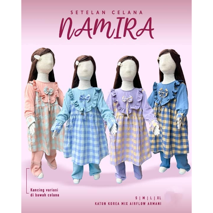 oneset stelan anak NAMIRA ( 08 )  / stelan celana anak cewek/ stelan muslim anak cewe / baju lebaran