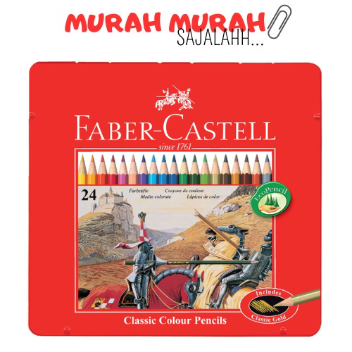 

Pensil Warna Faber Castell 24 Warna / Ukuran Panjang / Classic Colour Pencil / Kemasan Tin Case Bahan Kaleng