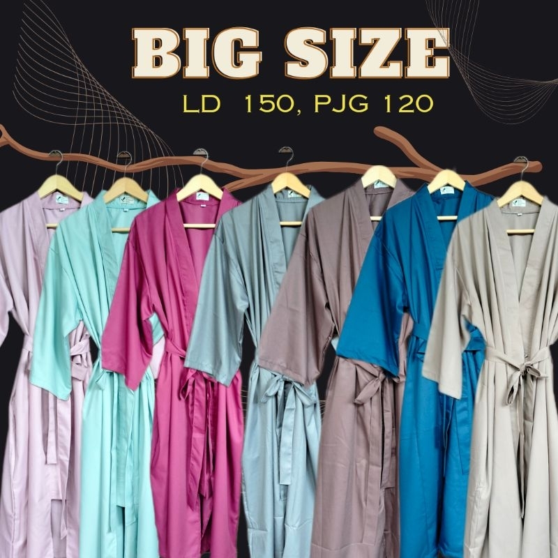 Kimono Tidur Big Size Katun Polos Premiun Baju Tidur Super Jumbo  Pria Wanita