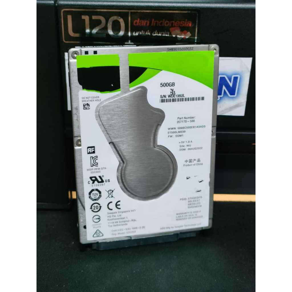 Hdd laptop 500Gb Slim second, healty 100% , garansi 1 thn
