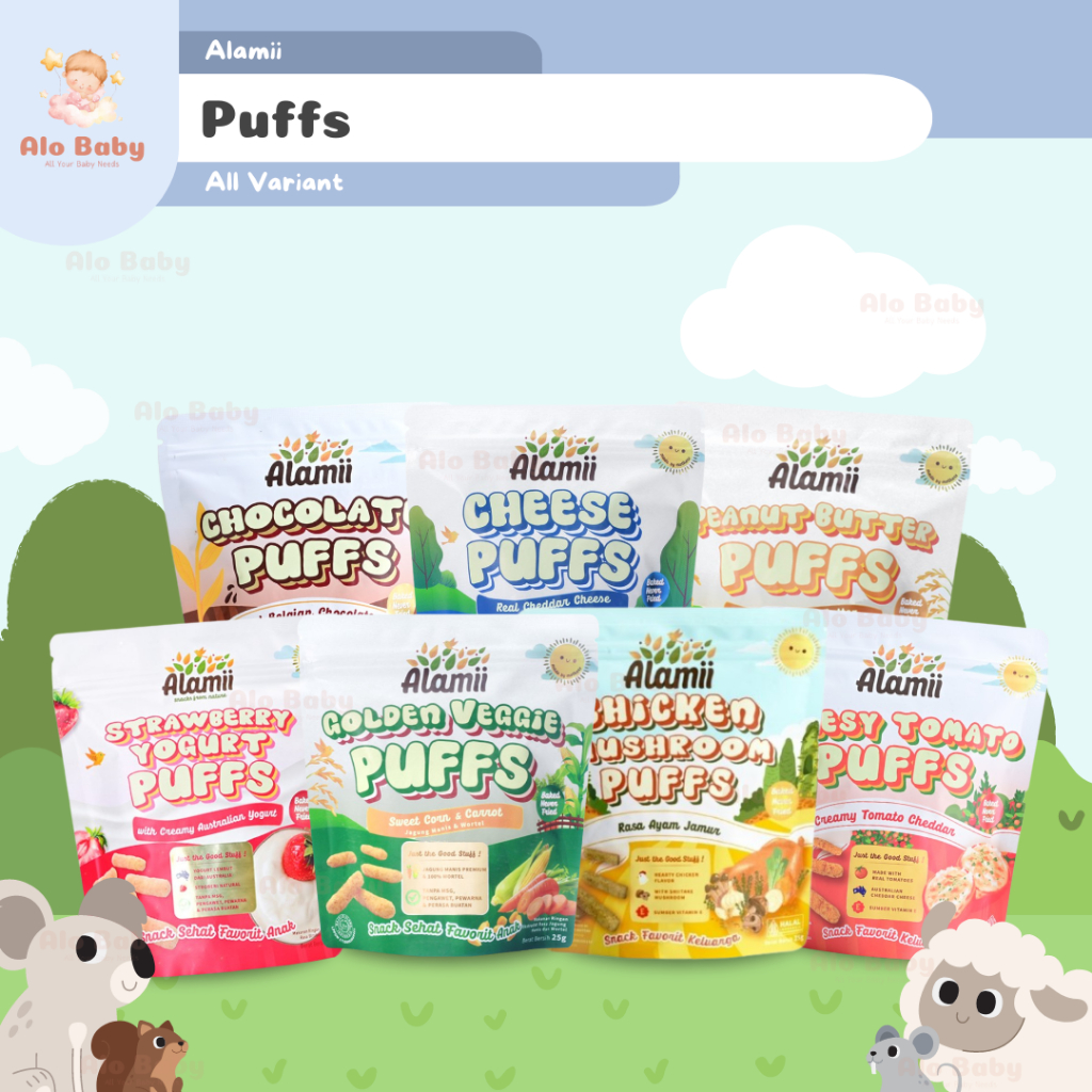 Alamii Puff Healthy Snack 30gr - Snack Bayi Biskuit MPASI Bayi Cemilan Snack Bayi 1 Tahun