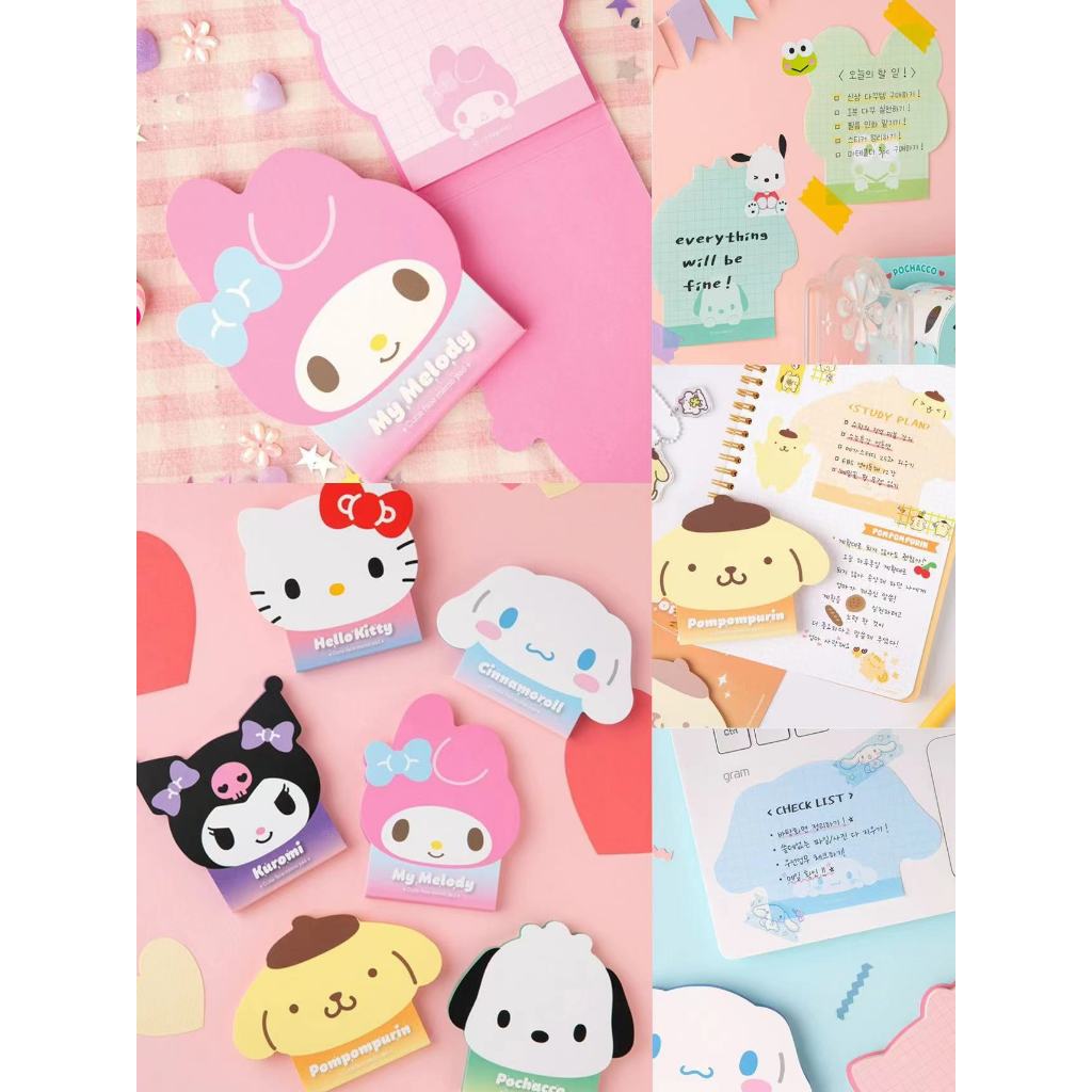 

sticky note, memo notes sobek lucu bentuk melody kuromi pompurin cinnamoroll