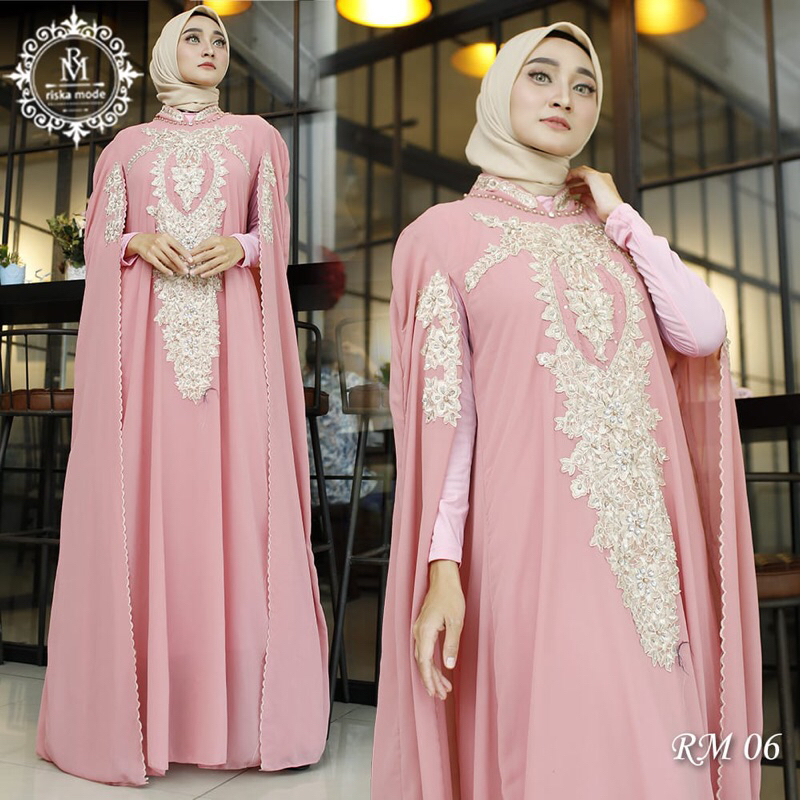 [ FREE HIJAB ] Gamis Kaftan Cerruty Babydoll Bordir Premium Motif Viral Kekinian Anjani Dress Muslim Terbaru