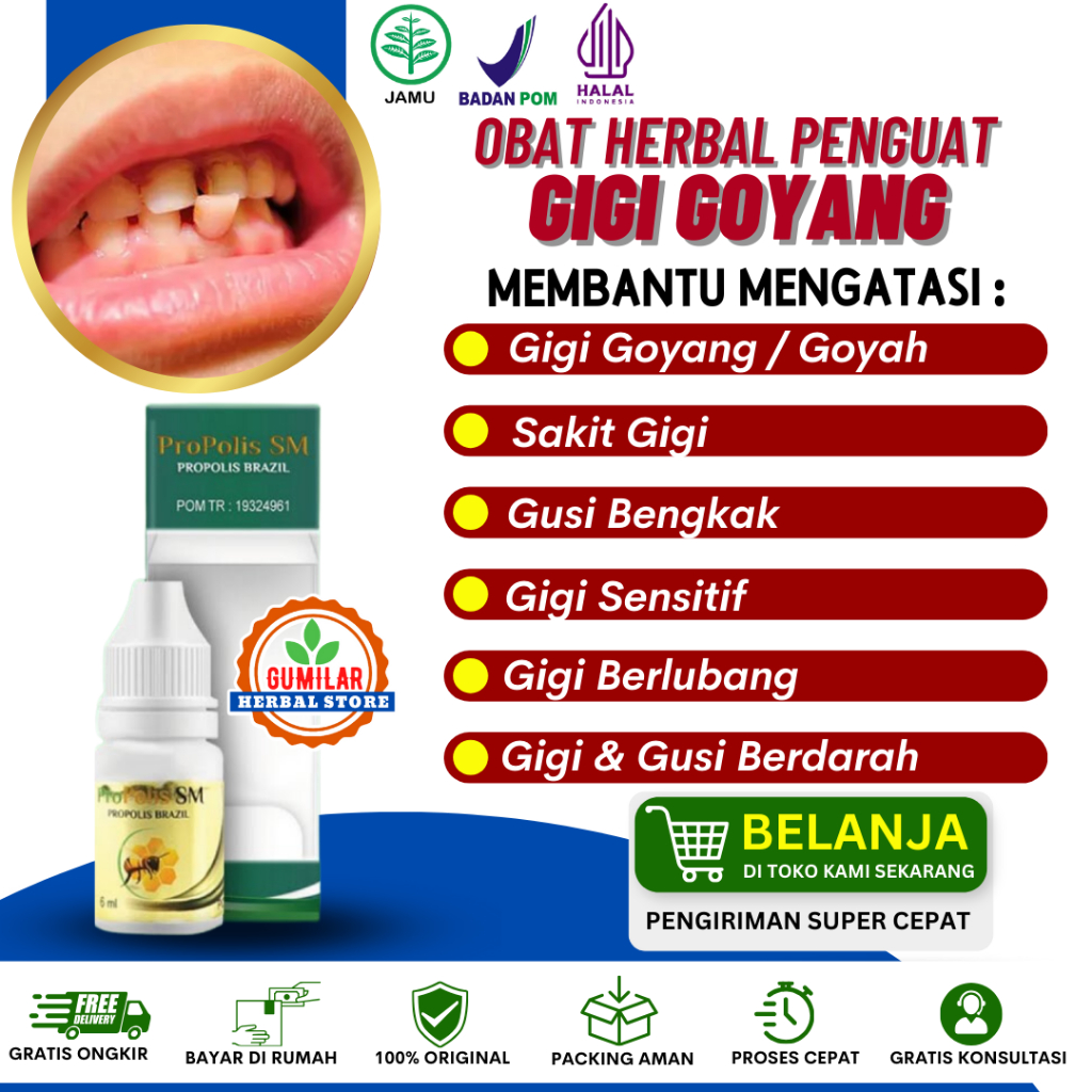 Obat Gigi Goyang Penguat Gigi Berlubang Gigi Keropos Gigi Berlobang Gigi Ngilu Gigi Sensitif Pemutih