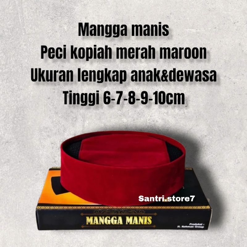 peci songkok kopiah merah tinggi 6 7 8 9 10cm bisa COD