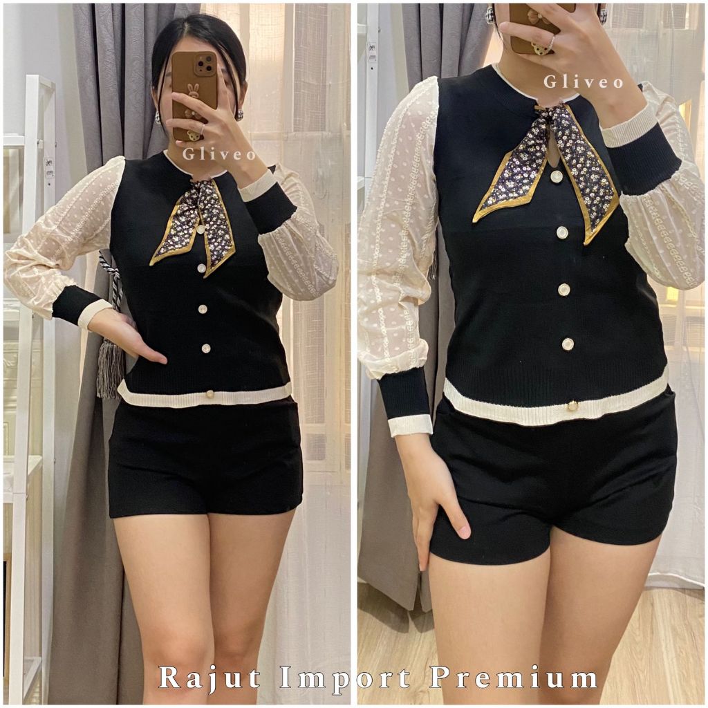 GLIVEO (COD) - BLUS RAJUT DIORA SYAL PITA IMPORT PREMIUM / ATASAN RAJUT WANITA / ATASAN RAJUT LENGAN