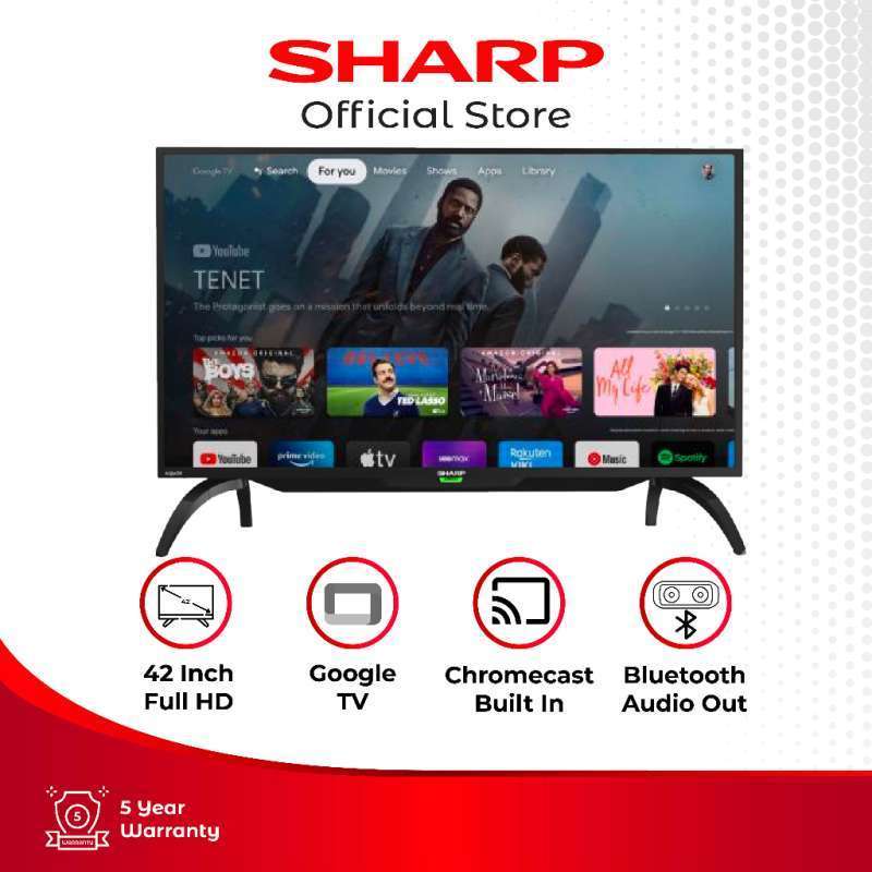 LED TV SHARP Android Smart TV 42 Inch 2T-C43EG1i Garansi Resmi