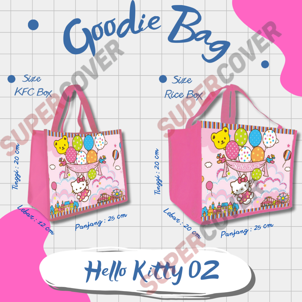 

Goodie Bag Gambar Kartun Hello Kitty 02 Warna Pink Untuk Acara Ulang Tahun, Aqiqah, Sunatan Dan Lain lain.