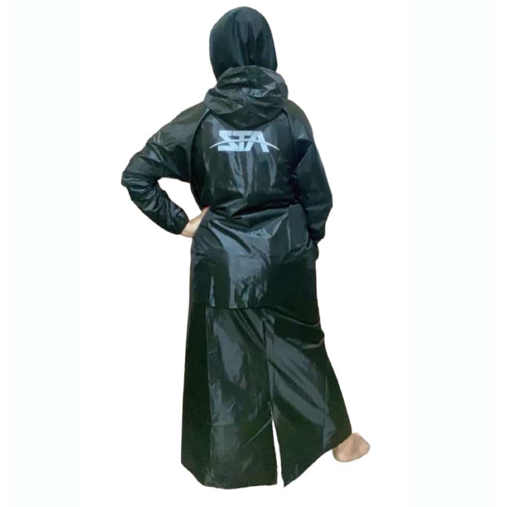 Jas Hujan ATZ Jaket Rok Taslan / Mantel Rok Premium / Jas Hujan Cewek Bagus / Mantel Stelan Rok Bagu