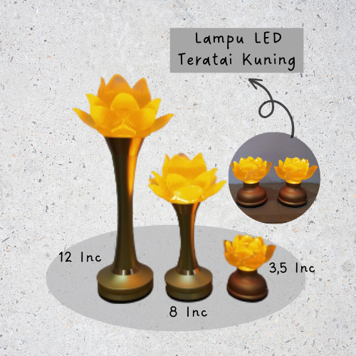 Lampu Altar Sembahyang - LED Teratai Kuning