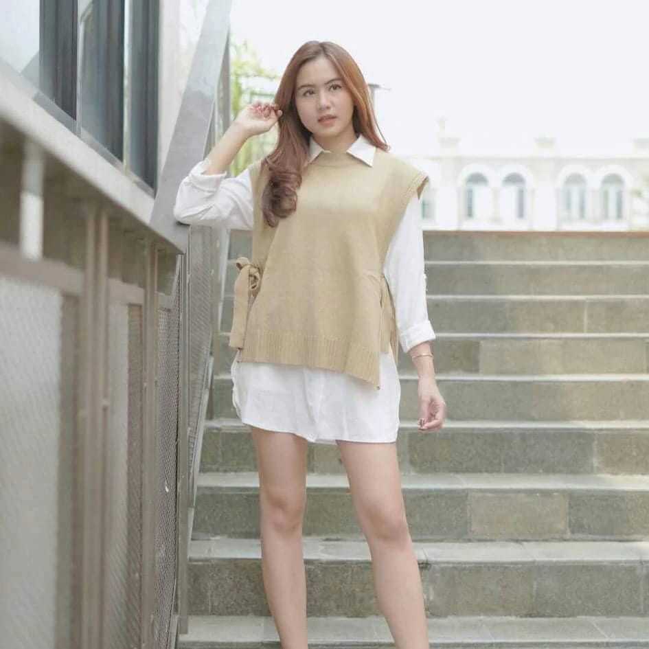VEST ROMPI RAJUT TALI OUTER / Vest Rajut Andin / Ilo Vest Rompi Tali Rajut Wanita / Soya Vest Rompi