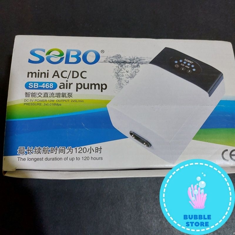 MESIN AERATOR 2 LUBANG ACDC SOBO SB-468 / SOBO POMPA UDARA AC DC AERATOR AQUARIUM SB 468 / MINI AC D