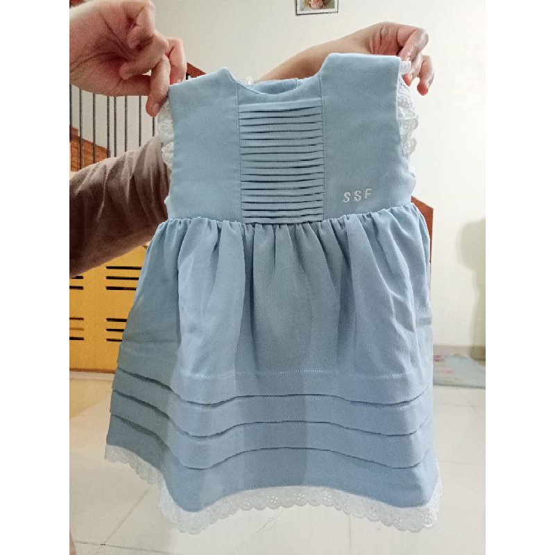 BLUE MILLEFEUILLE DRESS PRELOVED LES PETITS HAND MADE dengan ini sial SSF