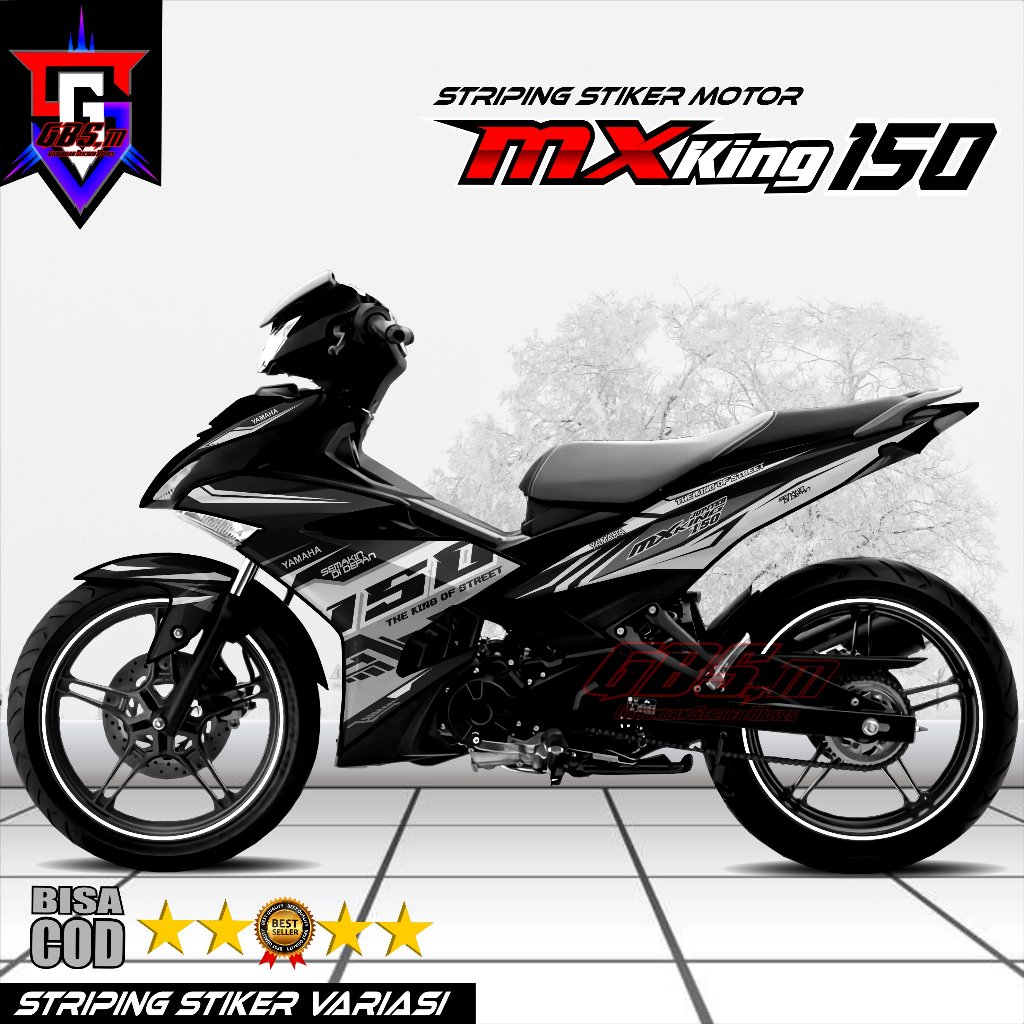 Striping variasi modifikasi motor new mx king 150 striping stiker mx king 150 striping decal motor j