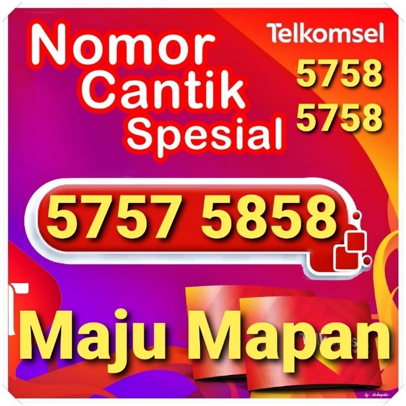 Nomor Cantik 5757 5858 5758 Kartu Perdana Telkomsel Maju Mapan