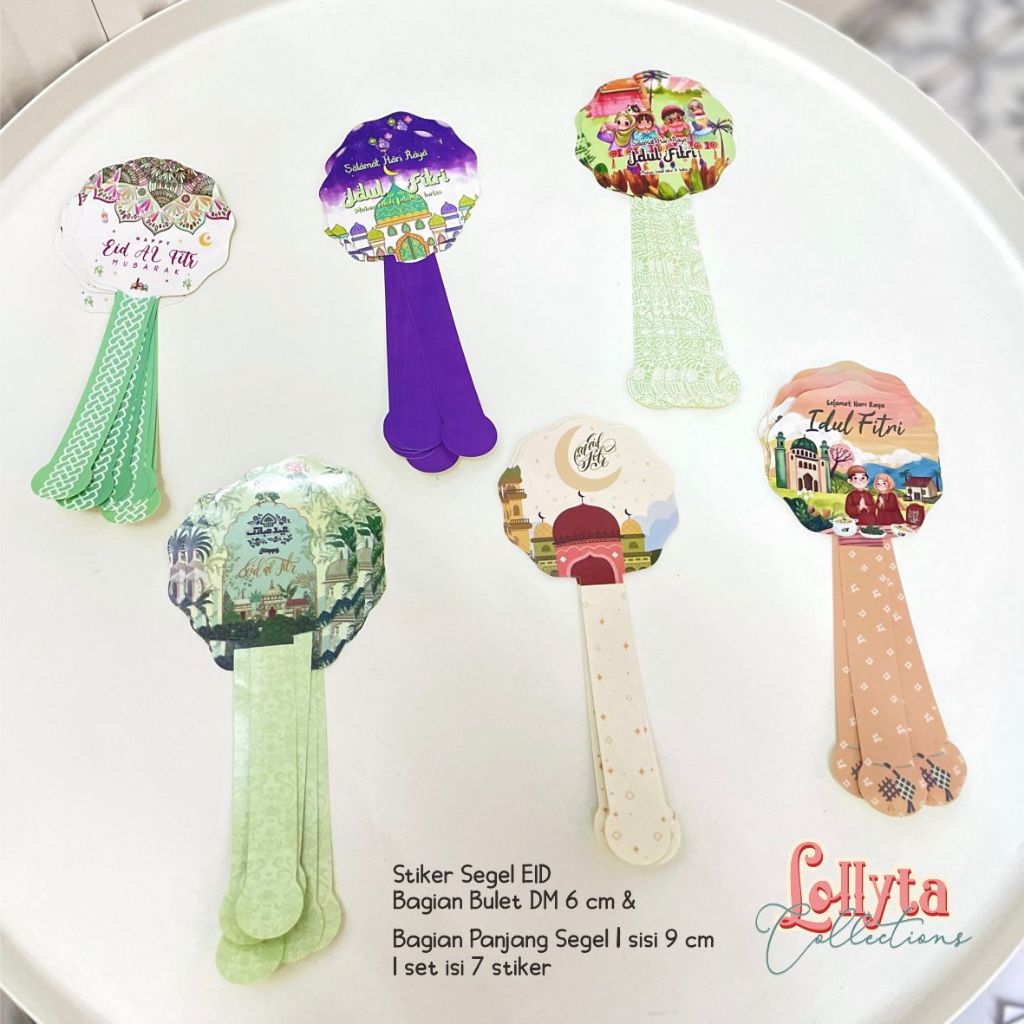 

Stiker Segel 1 sisi Tema EID / Idul Fitri 1 set isi 7 pcs
