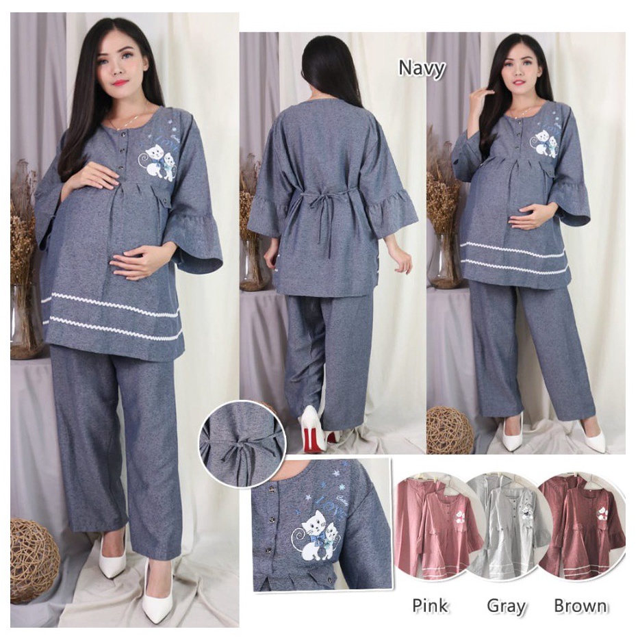 ART F26O Baju Lengan 34 Ibu Hamil Baju ibu Hamil Baju Stelan Ibu Hamil Baju Ibu Kekinian
