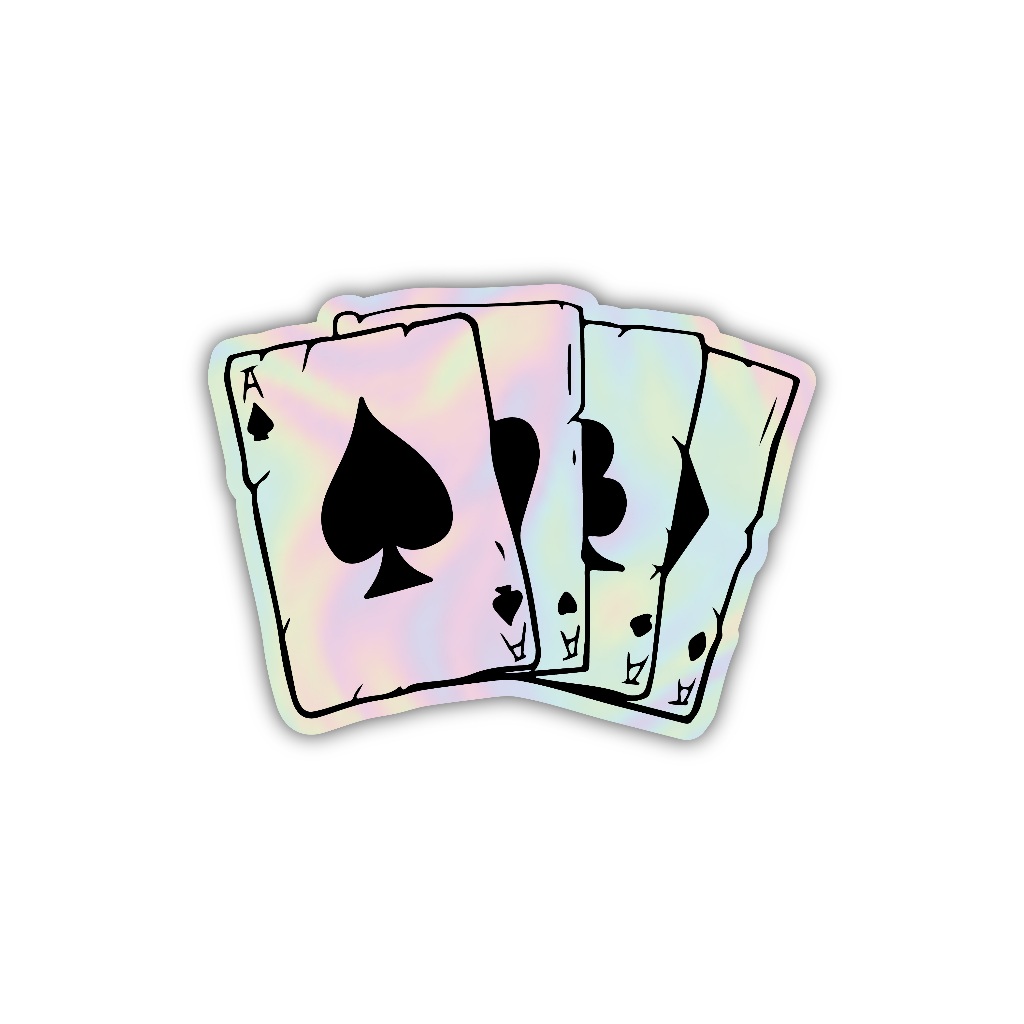 

sticker playing cards, stiker hologram satuan- Z080