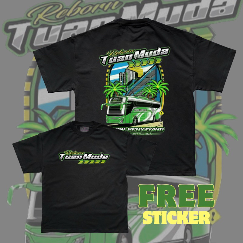 Kaos Bus Tuan Muda Jet Bus 5 Free Sticker