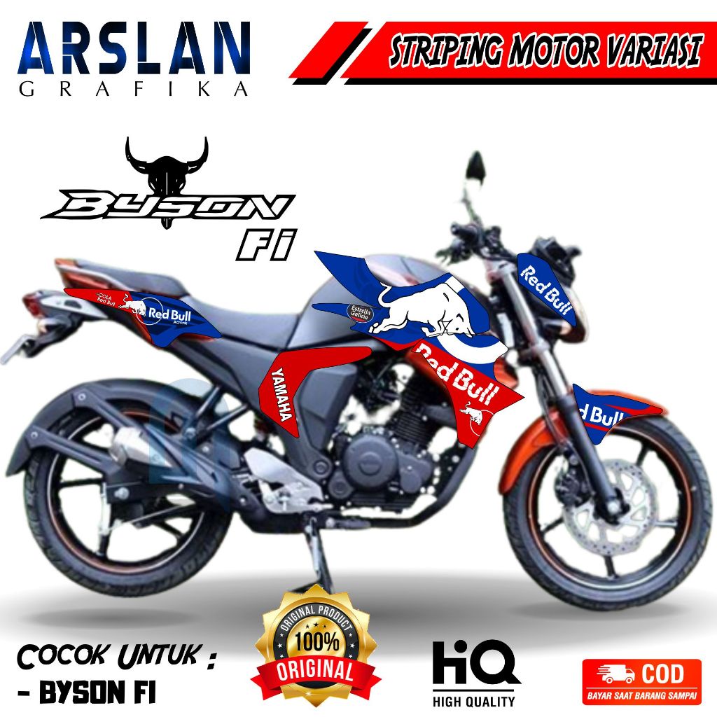 STRIPING LIST BYSON FI NEW / STRIPING STIKER YAMAHA BYSON FI / STRIPING VARIASI MOTOR MOTIF REDBULL