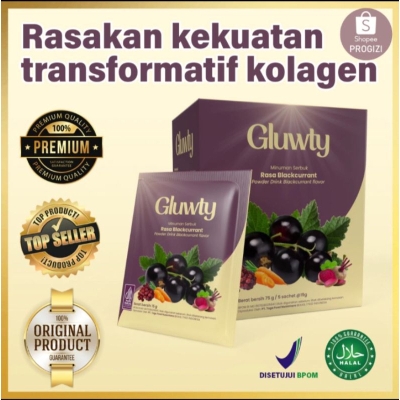 Gluwty Collagen Drink Minuman Mencerahkan Kulit Badan & Wajah Dengan Cepat