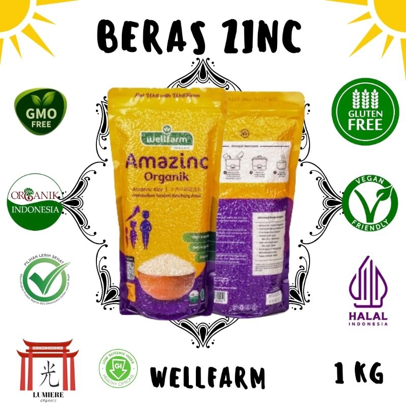 

Beras Amazinc (Zinc) Organik Wellfarm 1kg