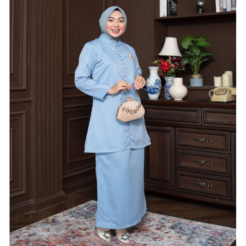 Nazeya Sale Terbaru Set Baju Kurung Melayu Premium Ukuran M L XL Stelan Setelan Oneset Malaysia Atas