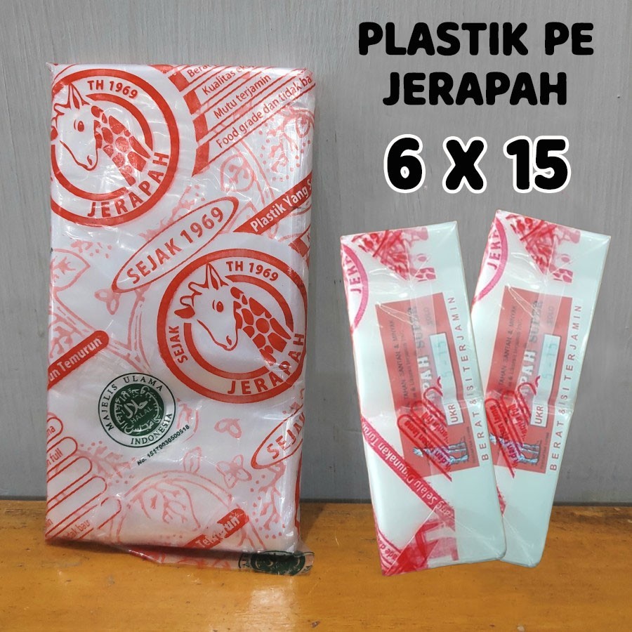PLASTIK PE JERAPAH 100 gram - 6 x 15