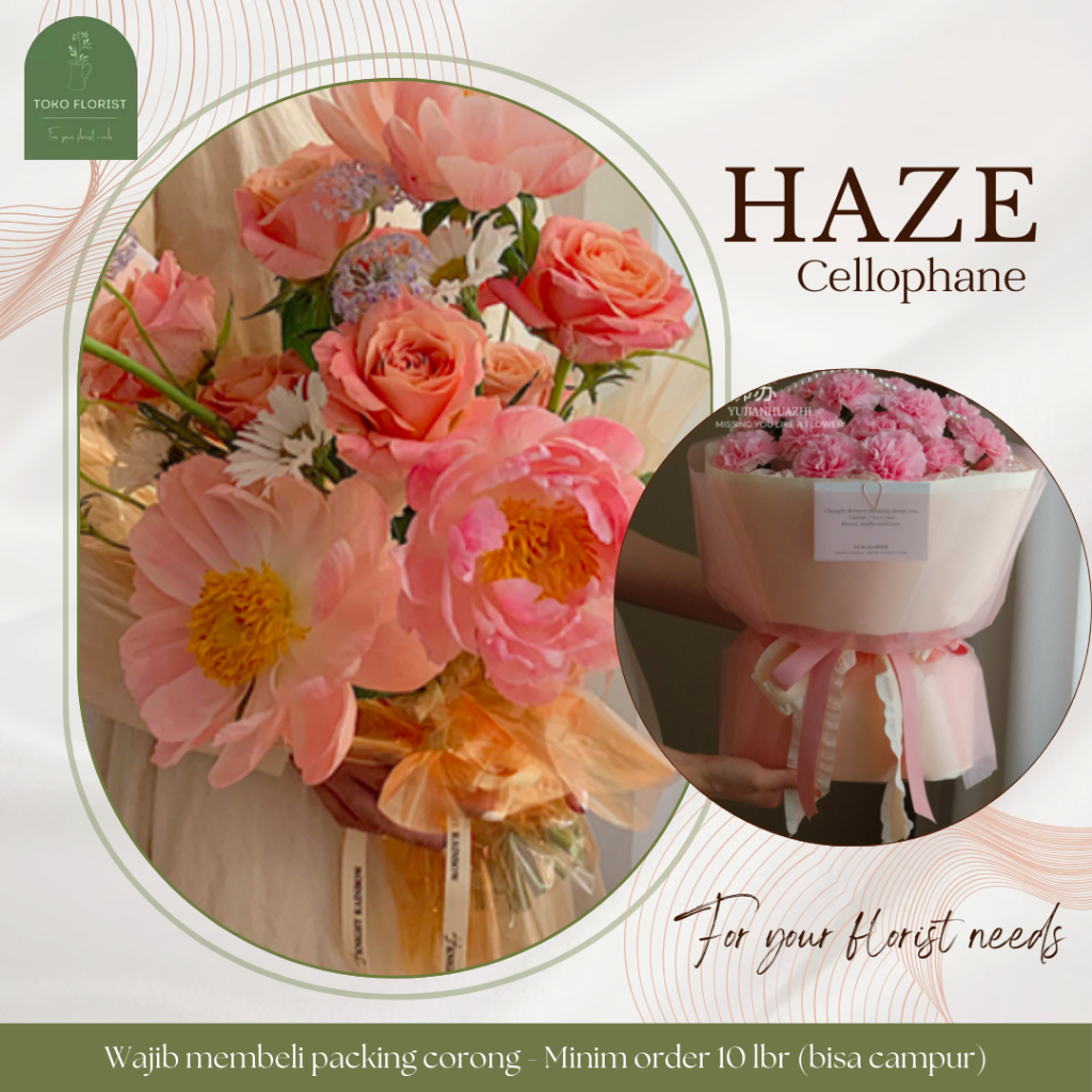 

ECER Kertas Buket Bunga HAZE Transparan per Lembar