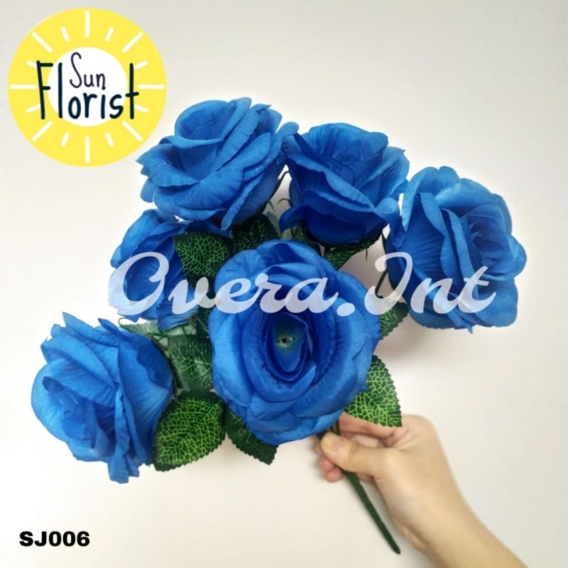 [ECERAN/PCS] Bunga Mawar Rose Jepang Cabang 6 Artificial Premium - Mawar Rose Jepang Kain Bunga Plas