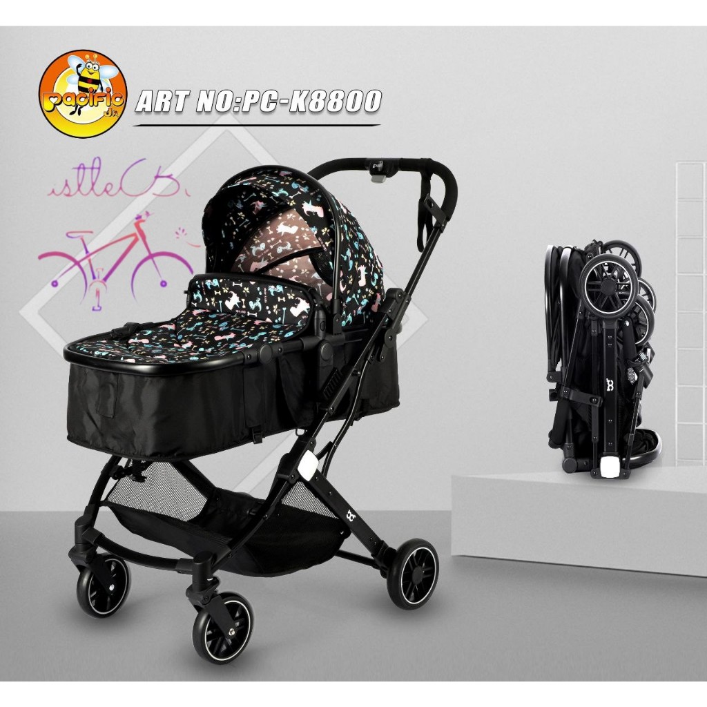 Kereta Dorong Bayi Pacific K8800 Stroller 2in1 Baby Stroller & Pram