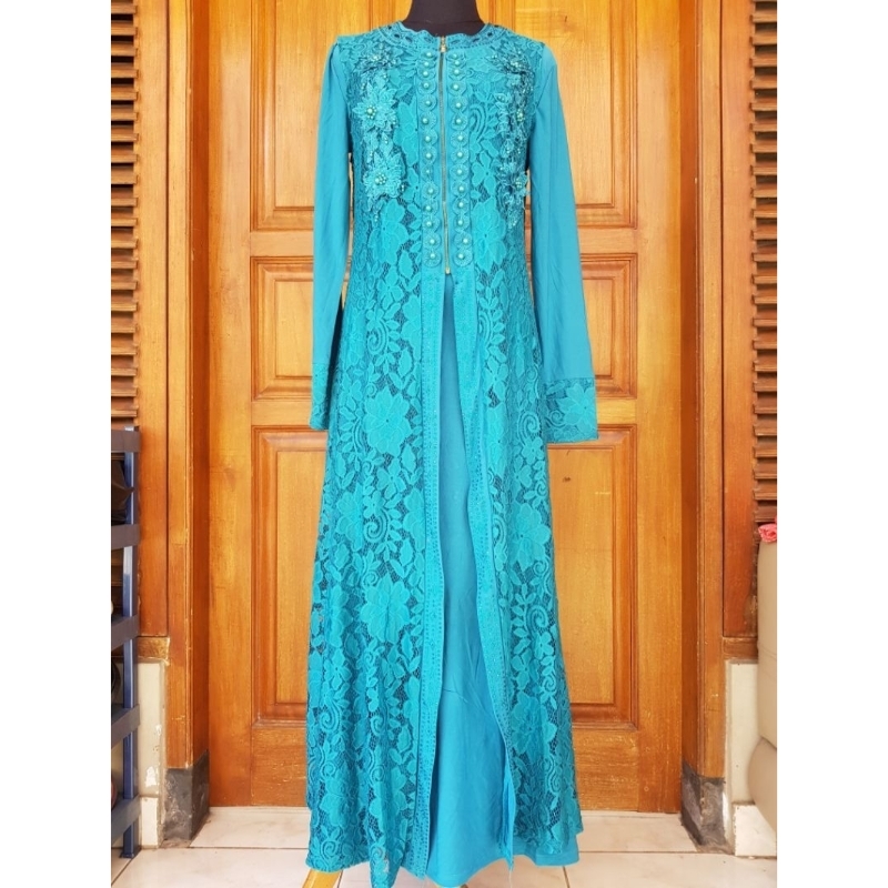 Gamis 2in1 Brokat dan Renda FUll Tosca Tua