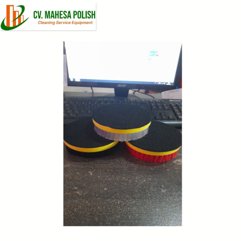 Sikat handpolisher 5 inch Sikat Mesin Polisher tangan Brush polisher velcro sikat sofa springbed
