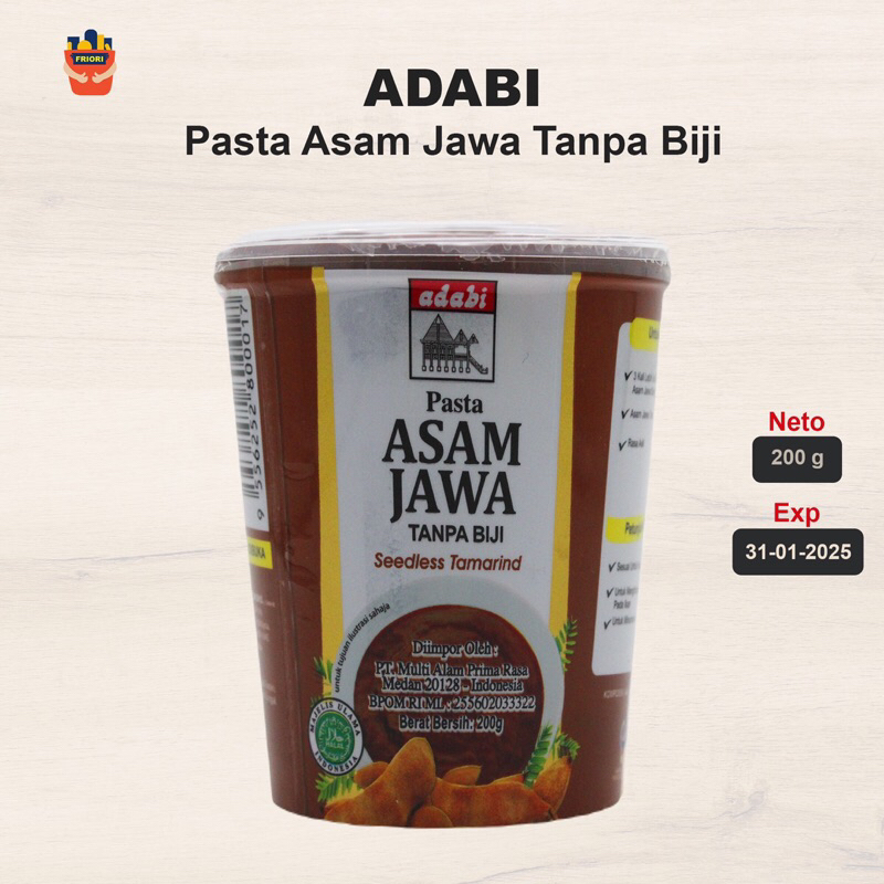 

Adabi Pasta Asam Jawa Tanpa Biji 200 gram - Seedless Tamarind Paste Masakan