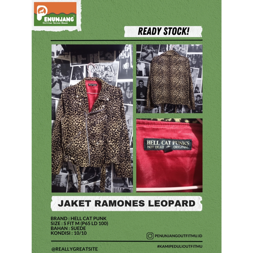 jaket punk ramones leopard