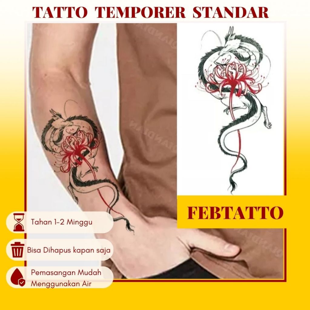 Tato Temporer Ukuran 21cmx11cm Tato Lengan Tato Dada Tato tangan Tato Kaki Tato Punggung Tato Jari  