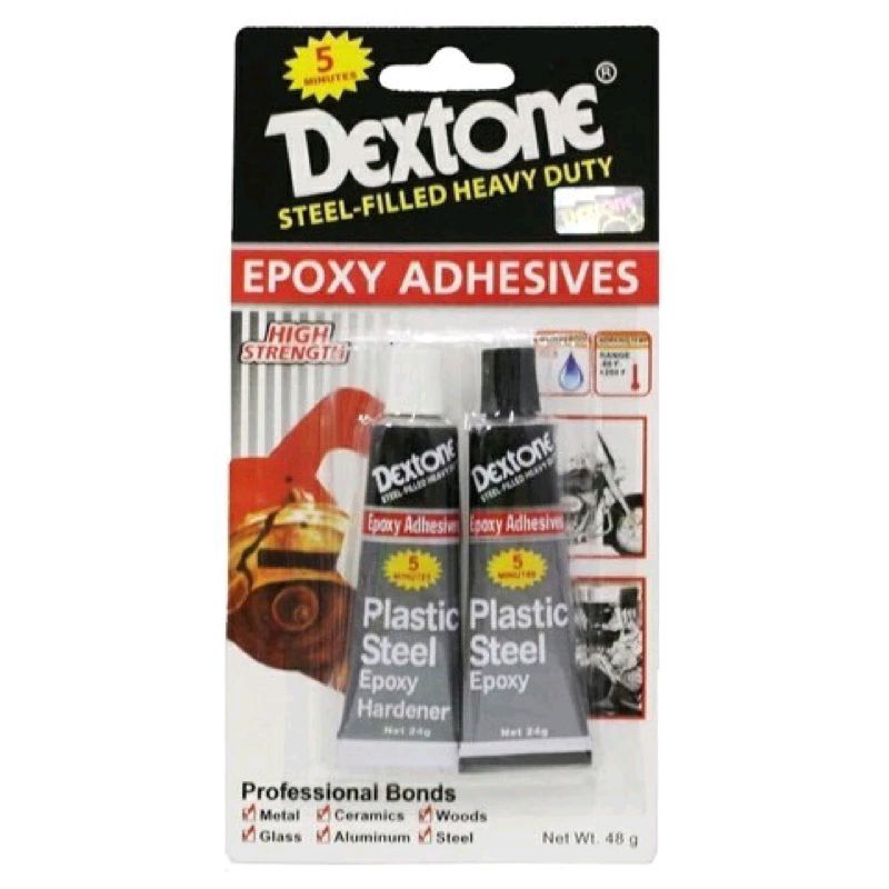 dextone Plastic Steel 5 Menit Epoxy Adhesives 48 GR atau Handsome / Dextone Lem Besi Epoxy Plastik S