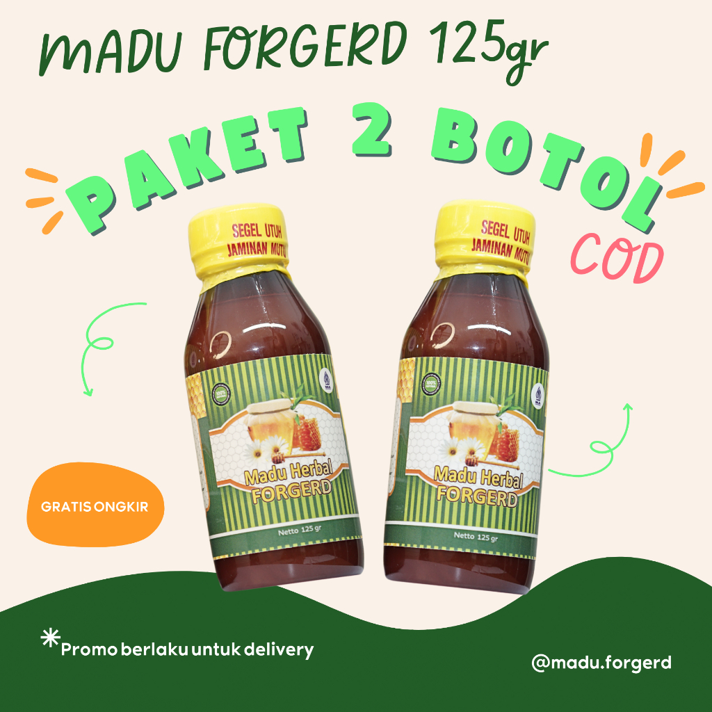 

PAKET HEMAT 2 BOTOL Madu Forgerd 125gr Asli Original