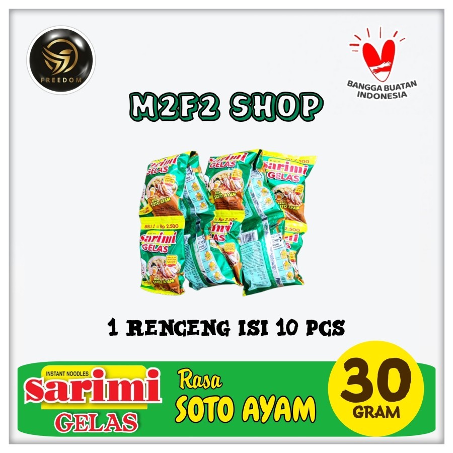 

Sarimi Mie Gelas Seduh Kuah Rasa Soto Ayam Sachet - 30 gr (Kemasan 1 Renceng)