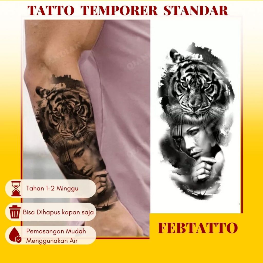 Tato Temporer Ukuran 21cmx11cm Tato Lengan Tato Dada Tato tangan Tato Kaki Tato Punggung Tato Jari  