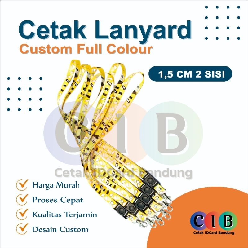 

SATUAN TALI LANYARD CUSTOM / GANTUNGAN KARTU NAMA / TALI ID CARD 1,5 CM 2 SISI PRINTING