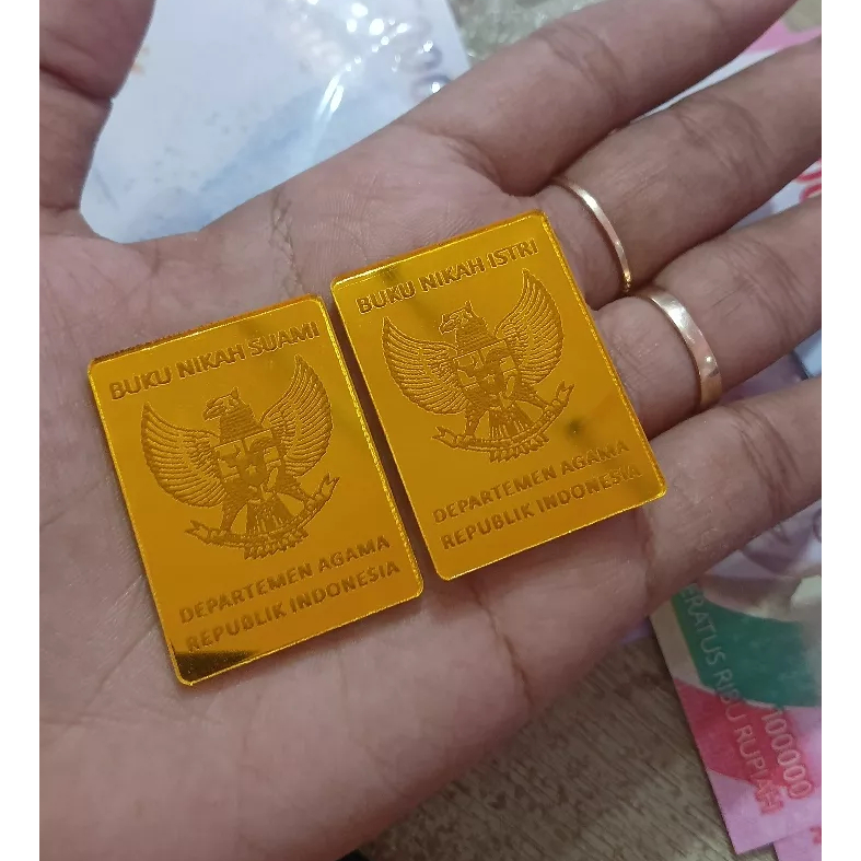 Replika Buku Nikah Akrilik Custom Elegan Dekorasi Mahar Pernikahan Lamaran Premium