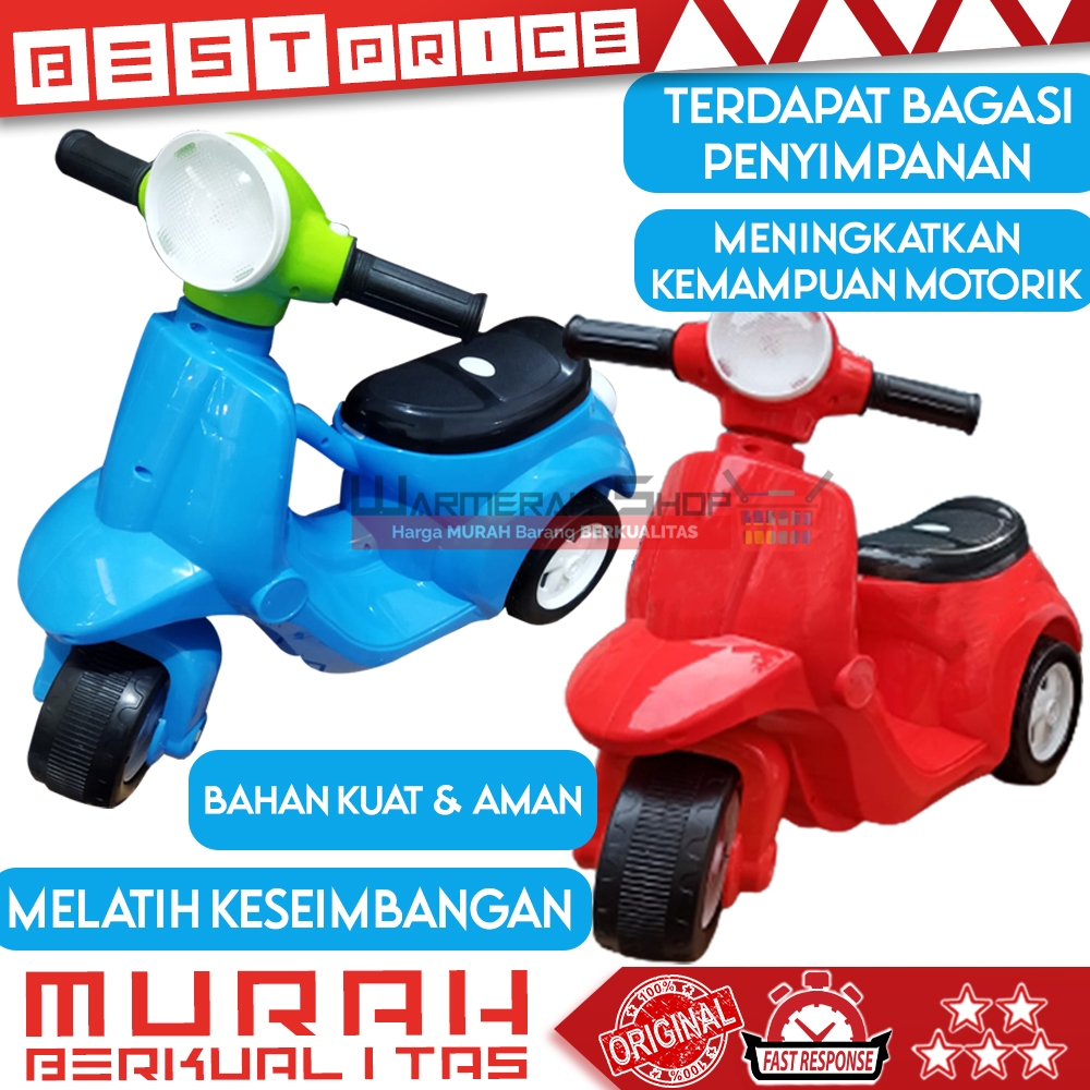 Fun Bike Vespa Mini Musik Scooter Roda Tiga 3 Mainan Sepeda Motor Anak